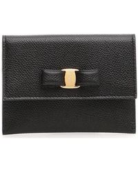 Ferragamo - Ferragamo Vara Bow Detailed Foldover Card Case - Lyst