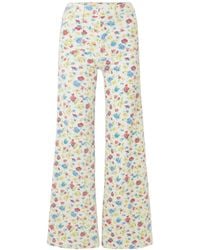 Mother - Hustler Roller Patch Pocket Floral-Print High-Rise Bootcut Jeans - Lyst