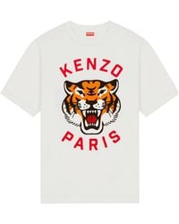 KENZO - Tiger Printed Crewneck T-Shirt - Lyst