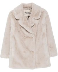 Herno - Double-Breasted Coat With Straight Hem - Lyst