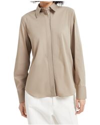 Brunello Cucinelli - Straight-Point Collared Buttoned Shirt - Lyst