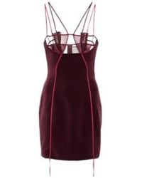 Nensi Dojaka - Cutout Velvet And Mesh Minidress - Lyst