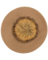 Borsalino - Pom-Pom Logo-Plaque Beret - Lyst