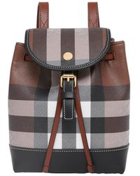 Burberry - Checked Foldover Backpack - Lyst