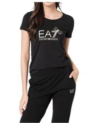 EA7 - Round Collar Logo T-Shirt - Lyst