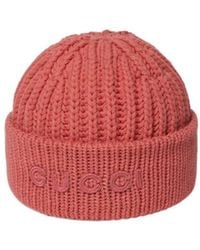 Gucci - Wool Cashmere Hat With Embroidery - Lyst