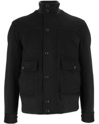 Lardini - Stand Collar Pocket Coat - Lyst