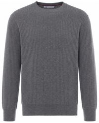 Brunello Cucinelli - Ribbed Crewneck Knitted Sweater - Lyst