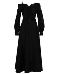 Gabriela Hearst - Elias Lace-Trimmed Cotton Mid-Length Dress - Lyst
