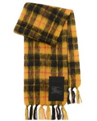 Burberry - Checked Fringed-Edge Scarf - Lyst