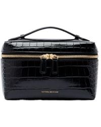 Victoria Beckham - Crocodile-Embossed Leather Zip Shoulder Bag - Lyst