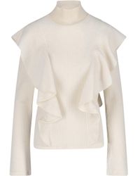 Chloé - Ruffled High-Neck Jumper - Lyst