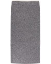 Pinko - Nuova Guinea Logo Patch Knitted Midi Skirt - Lyst