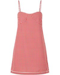 Posse - Lindie Gingham Cotton Mini Dress - Lyst