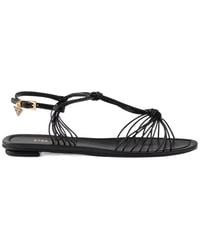 Prada - Triangle-Logo Sandals - Lyst
