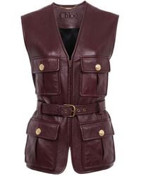 Chloé - Chloé Pocket Detailed Buckled Vest - Lyst