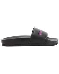 Balenciaga - Letter Logo Flip-Flops - Lyst