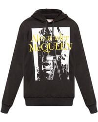 McQueen - Graphic Printed Drawstring Hoodie - Lyst