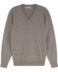 Brunello Cucinelli - V-Neck Long-Sleeved Knit Top - Lyst