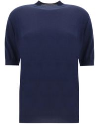 Bottega Veneta - Logo Embroidered Knitted Top - Lyst