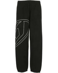 DIESEL - Oval-D Logo Embroidered Track Pants - Lyst