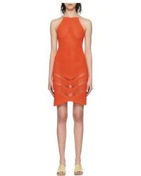 Bottega Veneta - Logo Crocheted Neck Mini Dress - Lyst