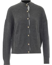Liu Jo - Logo Button High Neck Cardigan - Lyst