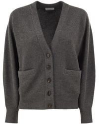 Brunello Cucinelli - V-Neck Long-Sleeved Knit Top - Lyst