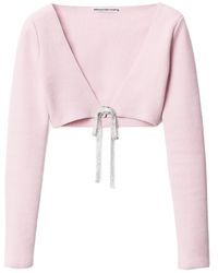 Alexander Wang - Long-Sleeved Cropped Cardigan - Lyst
