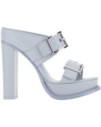 McQueen - Double Buckled Platform Sandals - Lyst