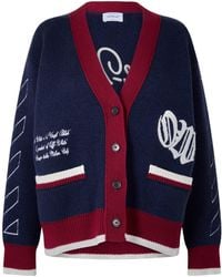 Off-White c/o Virgil Abloh - Varsity Button Front Knit Cardigan - Lyst