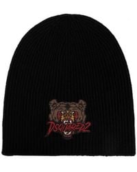 DSquared² - Logo-Embroidered Beanie - Lyst