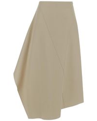 Bottega Veneta - Asymmetric Midi Skirt - Lyst