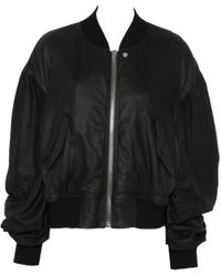 Rick Owens - Zip-Up Leather Bomber Jacket - Lyst