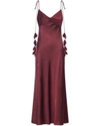 Self-Portrait - Satin Flower Midi Dress - Lyst