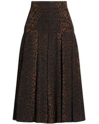 Balenciaga - Leopard-Print Pleated Skirt - Lyst