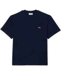 Lacoste - Cotton Tshirt With Crocodile Logo - Lyst