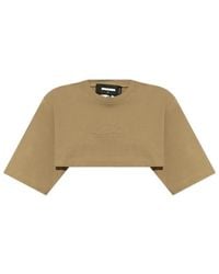 DSquared² - Logo Embossed Cropped T-Shirt - Lyst