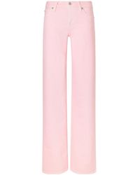 FRAME - Cotton Low-Rise Wide-Leg Jeans - Lyst