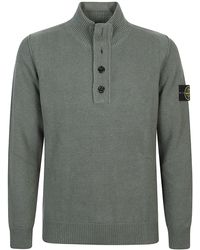 Stone Island - Logo Patch High Neck Sweater - Lyst
