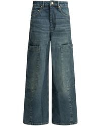 Ganni - Baggy Cargo Wide-Leg Jeans - Lyst