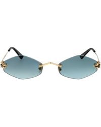 Cartier - Geometric Frame Sunglasses - Lyst
