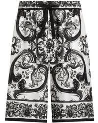 Dolce & Gabbana - Majolica-Printed Drawstring Shorts - Lyst