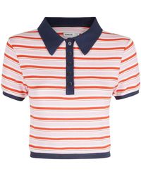 Jonathan Simkhai - Striped Knitted Polo Top - Lyst