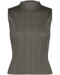 Pleats Please Issey Miyake - Pleats Please Issey Miyake Pleated Sleeveless Top - Lyst
