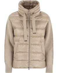 Herno - Quilted Knitted-Sleeve Jacket - Lyst