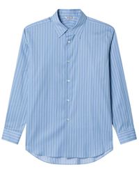 AURALEE - Light Striped Cotton And Silk Shirt - Lyst