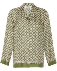 Max Mara - Geometric-Print Silk Shirt - Lyst