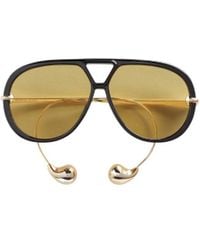 Bottega Veneta - Eyewear Aviator Frame Sunglasses - Lyst