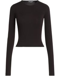 Dolce & Gabbana - Solid Long Sleeve Cropped Top - Lyst